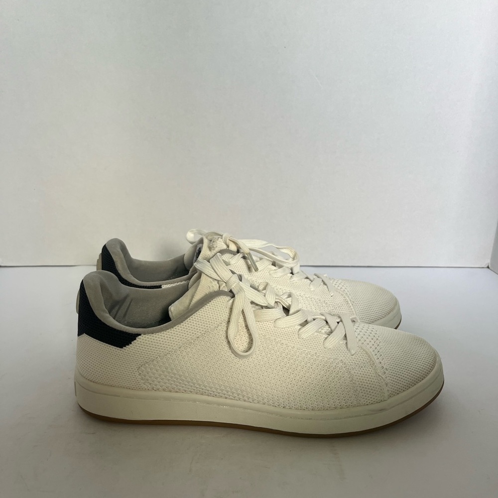 Suavs White and Black Knit Lace-Up Sneakers